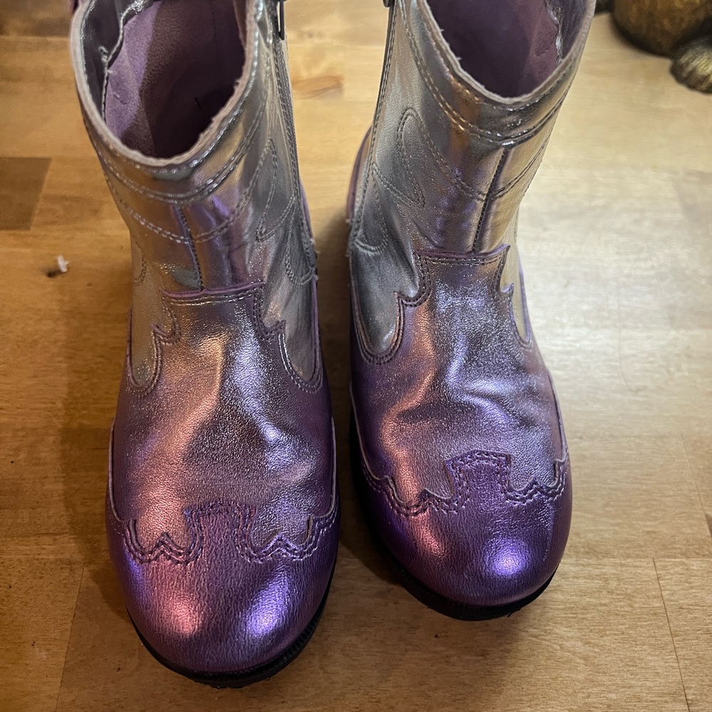 Zara metallic Size 11 Ankle Cowboy Boots
